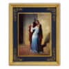 Bacio Hayez pictografia su tavola con cornice riportata blu